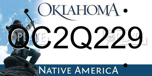 QC2Q229 Oklahoma License Plate