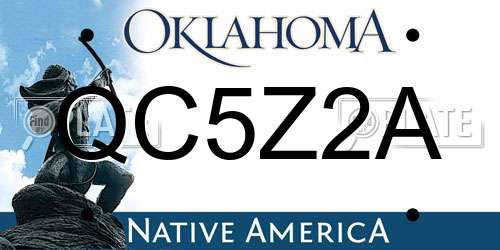 QC5Z2A Oklahoma License Plate