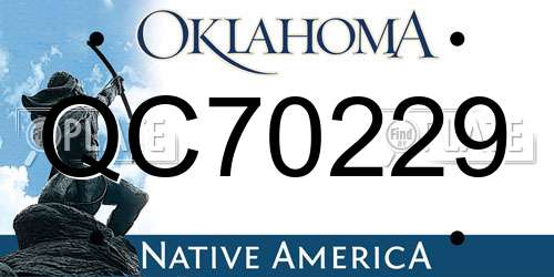 QC70229 Oklahoma License Plate