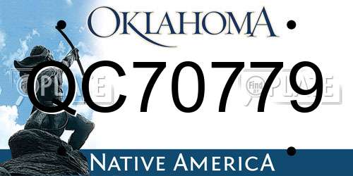 QC70779 Oklahoma License Plate