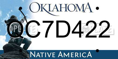 QC7D422 Oklahoma License Plate