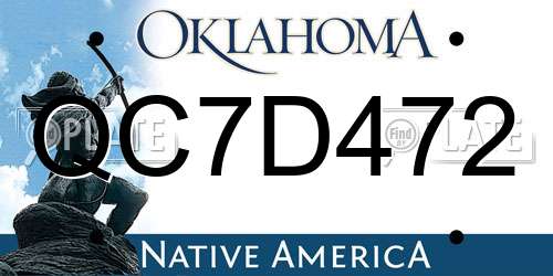 QC7D472 Oklahoma License Plate