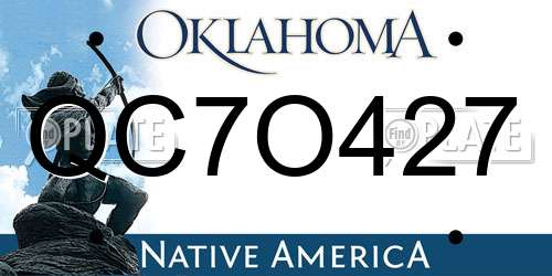 QC7O427 Oklahoma License Plate