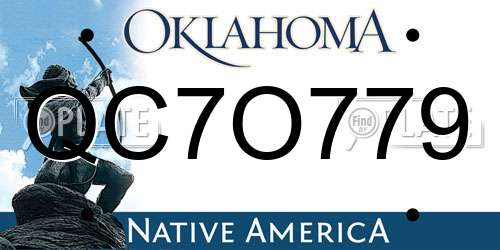 QC7O779 Oklahoma License Plate