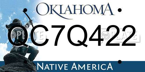 QC7Q422 Oklahoma License Plate