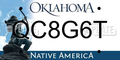 QC8G6T Oklahoma License Plate