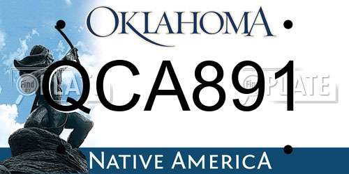 QCA891 Oklahoma License Plate