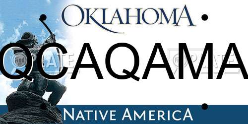 QCAQAMA Oklahoma License Plate