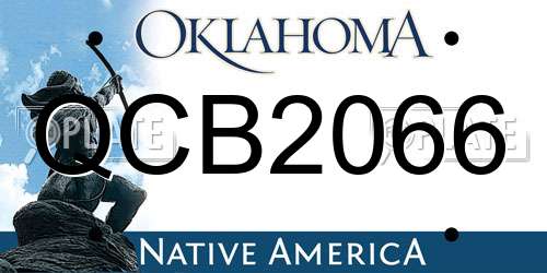 QCB2066 Oklahoma License Plate