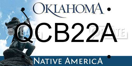 QCB22A Oklahoma License Plate