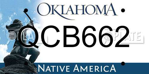 QCB662 Oklahoma License Plate