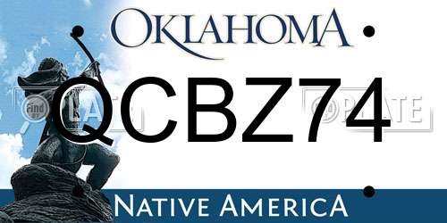QCBZ74 Oklahoma License Plate
