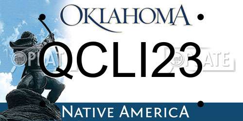 QCLI23 Oklahoma License Plate