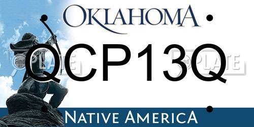 QCP13Q Oklahoma License Plate