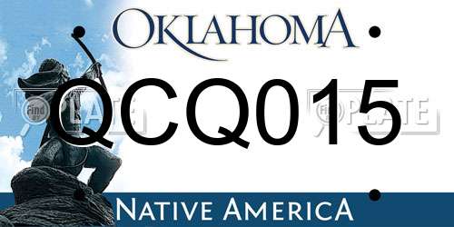 QCQ015 Oklahoma License Plate
