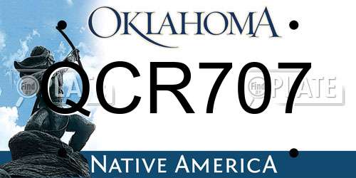 QCR707 Oklahoma License Plate