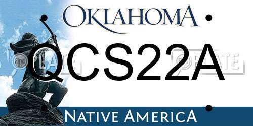 QCS22A Oklahoma License Plate