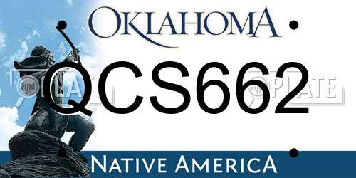 QCS662 Oklahoma License Plate