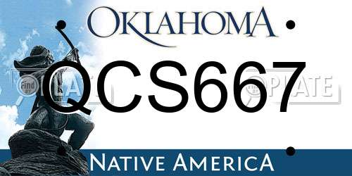 QCS667 Oklahoma License Plate