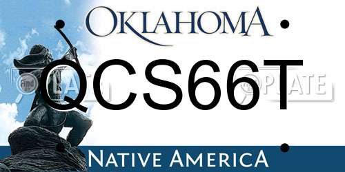 QCS66T Oklahoma License Plate