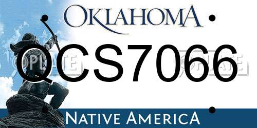 QCS7066 Oklahoma License Plate