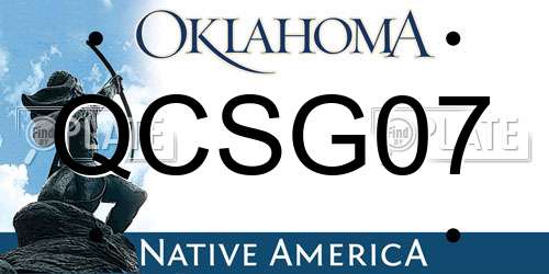 QCSG07 Oklahoma License Plate