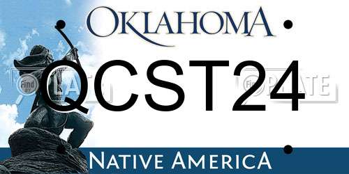 QCST24 Oklahoma License Plate