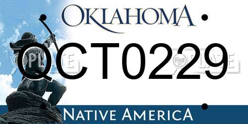 QCT0229 Oklahoma License Plate