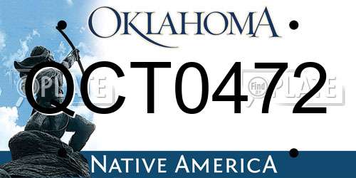 QCT0472 Oklahoma License Plate