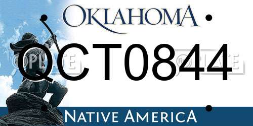QCT0844 Oklahoma License Plate