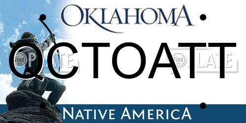 QCTOATT Oklahoma License Plate