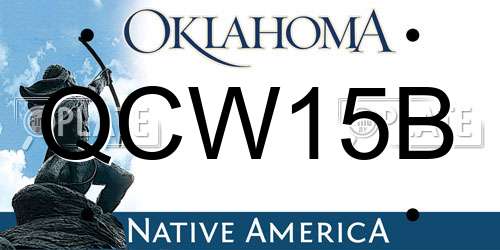 QCW15B Oklahoma License Plate