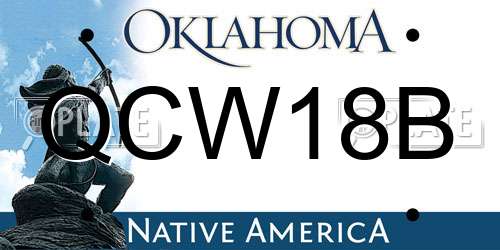 QCW18B Oklahoma License Plate