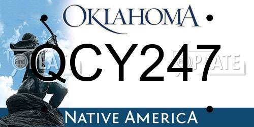 QCY247 Oklahoma License Plate