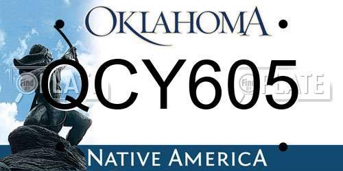 QCY605 Oklahoma License Plate