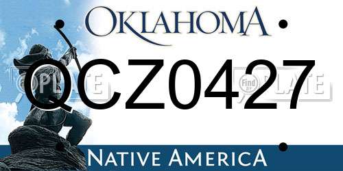 QCZ0427 Oklahoma License Plate