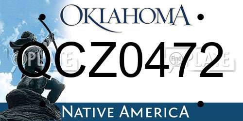 QCZ0472 Oklahoma License Plate