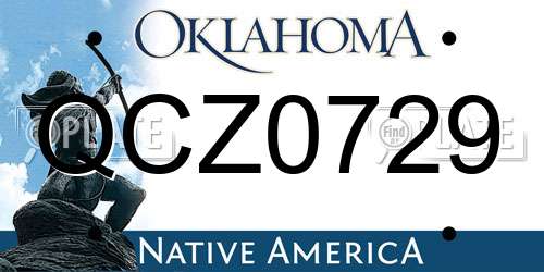 QCZ0729 Oklahoma License Plate