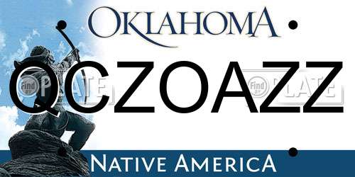 QCZOAZZ Oklahoma License Plate