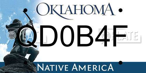 QD0B4F Oklahoma License Plate