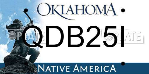 QDB25I Oklahoma License Plate