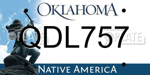 QDL757 Oklahoma License Plate