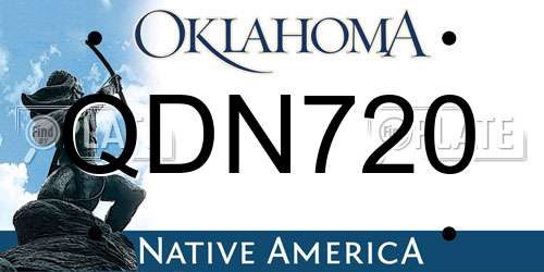 QDN720 Oklahoma License Plate