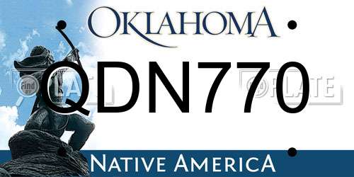 QDN770 Oklahoma License Plate