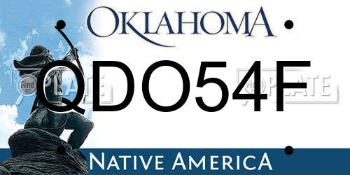 QDO54F Oklahoma License Plate