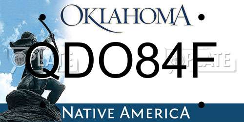 QDO84F Oklahoma License Plate