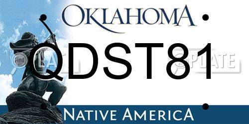QDST81 Oklahoma License Plate