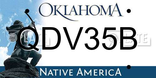 QDV35B Oklahoma License Plate