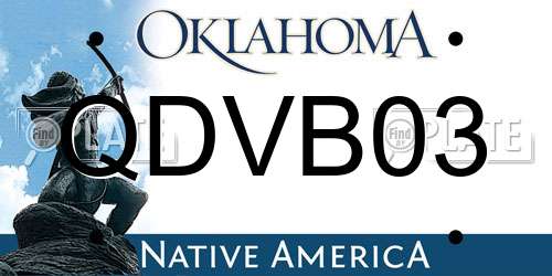QDVB03 Oklahoma License Plate