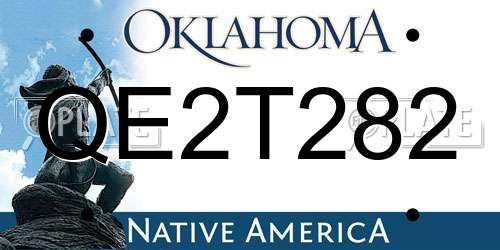 QE2T282 Oklahoma License Plate